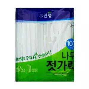 크린랩 나무젓가락 100개입 일회용품기 여행용품 캠핑용식기 일회용접시