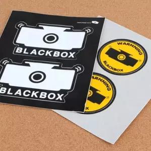 스티커안내판 2매입 블랙박스 작동 표시 차량 보안 촬영 중 경고 부착 라벨
