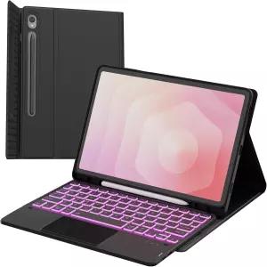 갤럭시탭 S11 11인치 키보드 케이스 - 7가지 색상 백라이트 탈착식 무선 터치패드 폴리오 태블릿 커버 2025