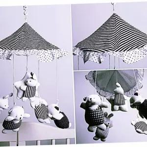 K36 오르골 흑백모빌 토돌이 신생아모빌 모빌 아기모