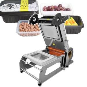 식품 밀봉 , 상업용 샌드위치 트레이 열 밀봉기, 야채 과일 고기 생선용 손 압력 포장 상자 180mm 필름 폭(220v 320mm)