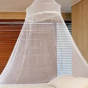 여름 천장 모기장 하늘하늘 캐노피 풍성한 원형 침대 모기장 레이스 화이트