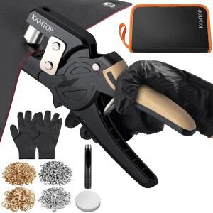 캠탑 휴대용 그로밋 키트 - 3/8인치(10mm) 아일렛 도구 및 600개의 그로밋과 방수포, 배너, 패브릭, 가죽, 캔버스, 텐트 보관용 가방 포함