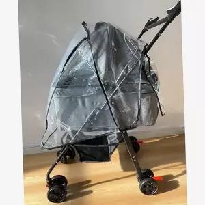 강아지 유모차 레인 커버 방수 바람막이 애견 반려견 유모차 레인 커버 비닐 이동장 캐리어 투명 방풍