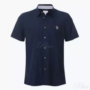 폴스미스 남성 SS 캐주얼 핏 셔츠 ZEB 배지 M2R 524T FZEBRA 48 지브라 패치 반팔