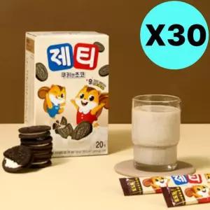 제티 쿠키앤초코 스틱 분말 핫초코 코코아 20개입 X30