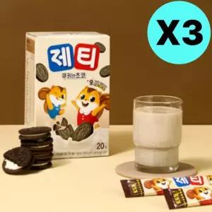 제티 쿠키앤초코 스틱 분말 핫초코 코코아 20개입 X 3