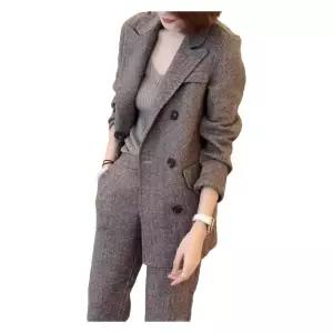 여자 오피스룩 겨울 투피스 모직 면접복장 여성 정장 수트