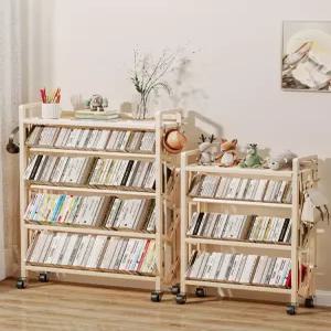 북카트 도서 정리 이동형 북트레일러 선반 화이트 5단