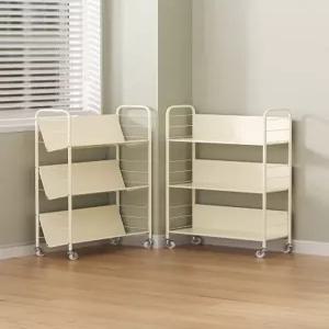 이동식 책장 북 트롤리 카트 수납 선반 저소음 미니