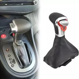 NLQR 자동 기어 변속 노브 핸들 레버 가죽 어댑터 커버 아우디 A3에 적합 / A4 A5 A6 Q5 2004-2015 블랙 카