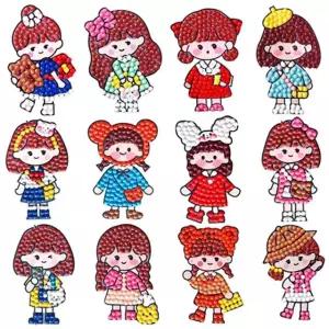 (호사문구) 보석십자수 스티커형 12매 세트 (8종 택1) 십자수 비즈