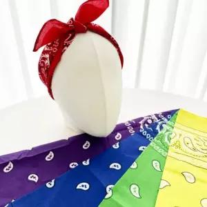 (가디언블루) 페이즐리 손수건 다용도 손수건 다용도두건 반다나헤어밴드