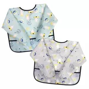 유아동 방수 미술 가운 긴팔 앞치마-백곰/앞치마/어린이/유아/발토시/미술용/작업/토시/아동/사무용/팔토시