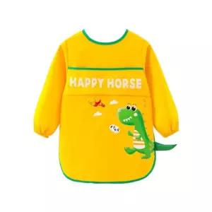 키즈미술가운옐로우 공룡/유아/미술/가운/방수/발토시/미술용/앞치마/작업/토시/아동/사무용/팔토시/작업용