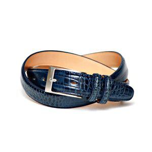 [COXSWAIN] 콕스 웨인 벨트 맨즈 가죽 네이비 악어형 눌러 30 mm폭 일본제 CW20203-29
