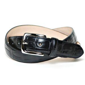 [COXSWAIN] 콕스 웨인 벨트 맨즈 가죽 블랙 악어형 눌러 30 mm폭 일본제 CW20210-19