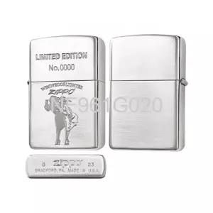  지포 윈디 앤틱 한정판 플래티넘 새틴 콤비 오일라이터 시리얼넘버 정품박스