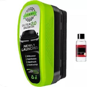 XAUKEU 1세트 자동차 오일 필름 클리닝 브러시 창문용 리무버 앞유리 리무버(브러쉬+1병)