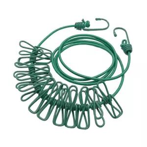 12집게 여행용빨래줄 캠핑 휴대용 건조 와이어빨랫줄 옥상빨래줄