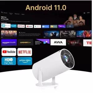 미니 컴팩트 스마트 휴대용 빔 프로젝터 4K 180도 회전형