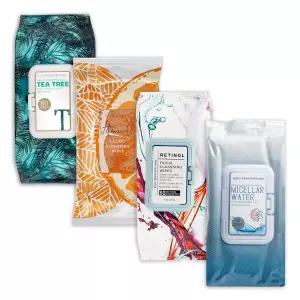 바디 처방 메이크업 클렌징 물티슈 - 순하고 효과적인 페이스 50개(4팩) 티트리 레티놀 미셀라 워터 비타민