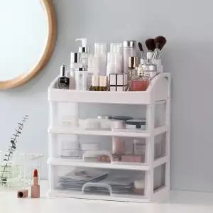 화장대 소품정리함 3단  보관함 멀티수납 데스크 홈슨