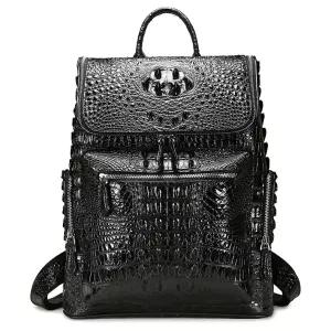 정통 악어가죽 사용 남성 백팩 악어가방 출장 여행 출근