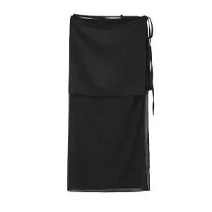 [랩][LAP] 매쉬 스웨이드 레이어드 스커트 AQ4WSA65 (P003745625)