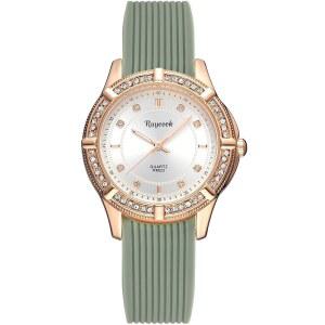 여성용 쿼츠 시계, 크리스탈 라인스톤 베젤, 실리콘 밴드, 화이트 / 블랙 핑크 그린 밴드 옵션 방수 간호사 손목시계