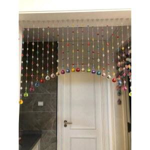 크리스탈 구슬 커튼, 아크릴 공이 달린 다양한 색상의 걸이식 문 장식, 레인보우 스트링 룸 칸막이(20줄)