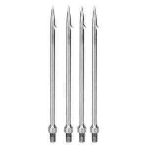 가프 훅, 낚시 개프, 창, 4개 스테인리스 스틸 싱글 프롱 하푼 바브 피쉬 창 야외 도구용 개구리