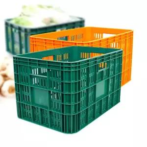 적재식 배추상자 노랑 5개/야채 플라스틱 바구니 이사 사과 수확 수납 식품 사각 농산물박스
