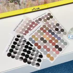 동그라미 동그란 스티커 [4종 달 라운드 다꾸 원형 데코 포인트 원 무지 컬러 파스텔스티커]