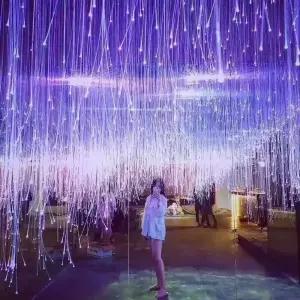 광섬유 커튼 조명 파티 클럽 풀컬러 카페 무지개 은하수