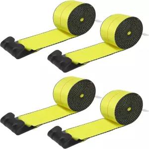 GCCSJ 4인치 x 30인치 윈치 스트랩 플랫 후크로 헤비 듀티 타이다운 내후성 견인 카고 트레일러 액세서리