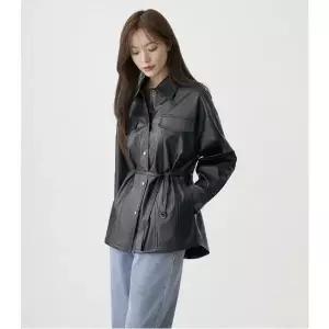 플라스틱아일랜드 벨티드 셔츠형 자켓 PR3TJ962_BK 858474