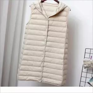 패딩조끼 롱 후드 겨울 오리털 레이어드 여자 아우터 덕다운