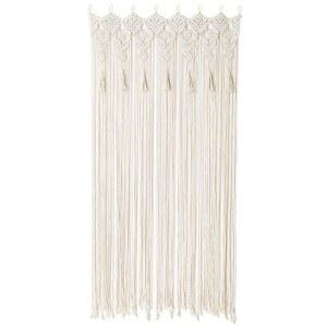 거실 침실 보헤미안 홈 웨딩 파티 장식용 태슬 대형 마크라메 벽걸이 방 칸막이가 있는 오수누스 커튼 수제 스트링 커튼, 패널 79인치 L x 35인치 W 1개