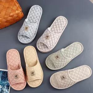 준캡 발이편한 두꺼운 3겹 면실내화 B패치 3중패브릭 거실화 답례품 펜션 학원 학교