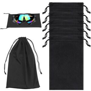 QfwdfcTrenz 5Pcs 극세사 드로스트링 보호 파우치, 블랙 스키 고글 백 소프트 보관 케이스, 선글라스 마스크, 카메라 렌즈