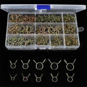 아연 도금 용수스틸 클립 기어 호스 연료 라인 클램프  보트 바이크 오토바이 오일 공기 수도관 270 개  5m