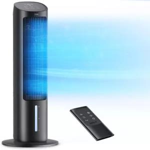 드레오 휴대용 에어컨 팬 차가운 공기를 불어넣는 40인치 스탠딩 AC 80° 진동 증발식 탈착식 물탱크