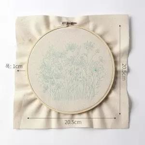 야생화 프랑스자수 올인원 DIY 키트 자틀 도안 실자 입체 십자 예도구 취미 패키지세트 공예 자실