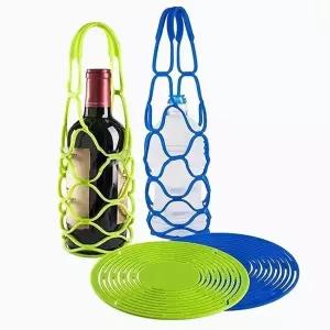 실리콘 와인 캐리어 가방 물통 술병 음료 휴대 야외 (WFK9FBM)