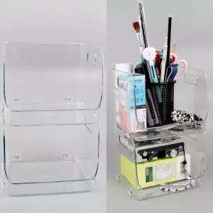 투명 수납 선반 정리함 공간 활용 박스 책상 정리 (WFK9TJH)