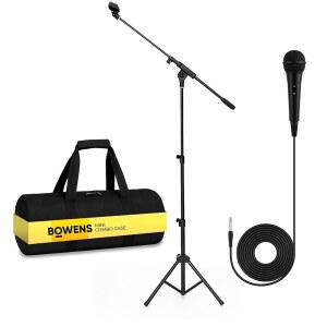 [미국배송] 조절 가능한 마이크 스탠드(18 70인치) 17인치 붐 스피커용 휴대용 마이크 노래방 - 케이블 어댑터 폼 커버 및 케이스 포함