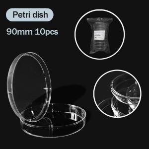 박테리아 효모 LB 플레이트 실험실 용품용 90mm 멸균 플라스틱 페트리 접시 1팩