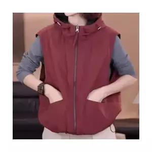 여자 코디 좋은 조끼 패딩 겨울 민소매 집업 캐주얼 후드 SPO마켓4