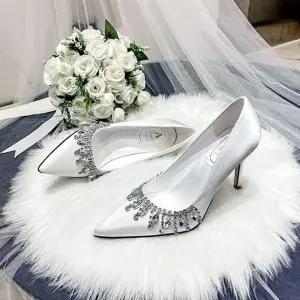 새틴 펄 제작 웨딩슈즈 WFH7BJA